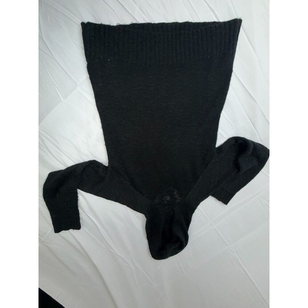 Bongo Women's Black Cable Knit V-Neck Pullover Hoodie Sweater - Size L